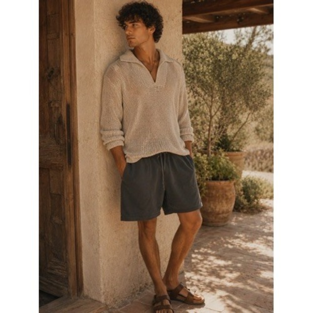 Goodlife Mens Terry Cloth Sweat Shorts Black Size Small Made in USA Drawstring